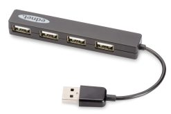 Notebook USB 2.0 Hub, 4-Port, Plug & Play,