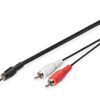 Audio adapter cable, stereo 3.5mm - 2x RCA