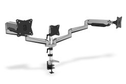Triple Monitor Gas Spring Mount, 15-27", silver