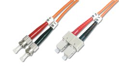 FO patch cord, duplex, ST to SC