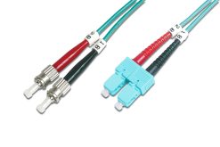 FO patch cord, duplex, ST to SC