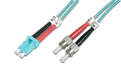 FO patch cord, duplex, LC to ST