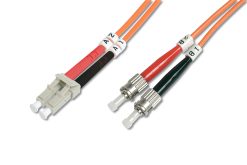 FO patch cord, duplex, LC to ST