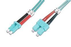 FO patch cord, duplex, LC to SC