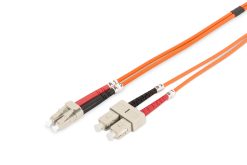 FO patch cord, duplex, LC to SC