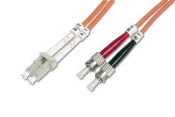 FO patch cord, duplex, LC to ST