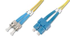 FO patch cord, duplex, ST to SC