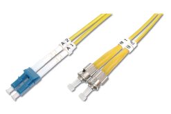 FO patch cord, duplex, LC to ST