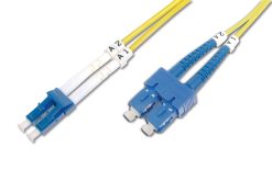FO patch cord, duplex, LC to SC