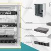 10 inch network bundle, including 9U cabinet, grey