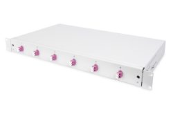 FO splice box, 1U, equipped, 6x LC DX, OM4