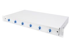 FO splice box, 1U, equipped, 6x LC DX, OS2