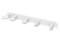1U cable management panel, 5x PVC cable rings