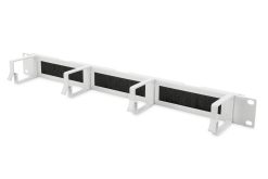1U cable management panel with brush entries