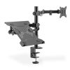 Montior arm with notebook tray