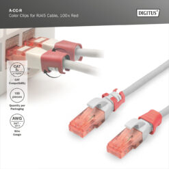 Kleurclips voor patchkabels - rood - Afbeelding 7