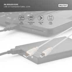 USB-A - USB-B aansluitkabel, 1,8 m - Afbeelding 5