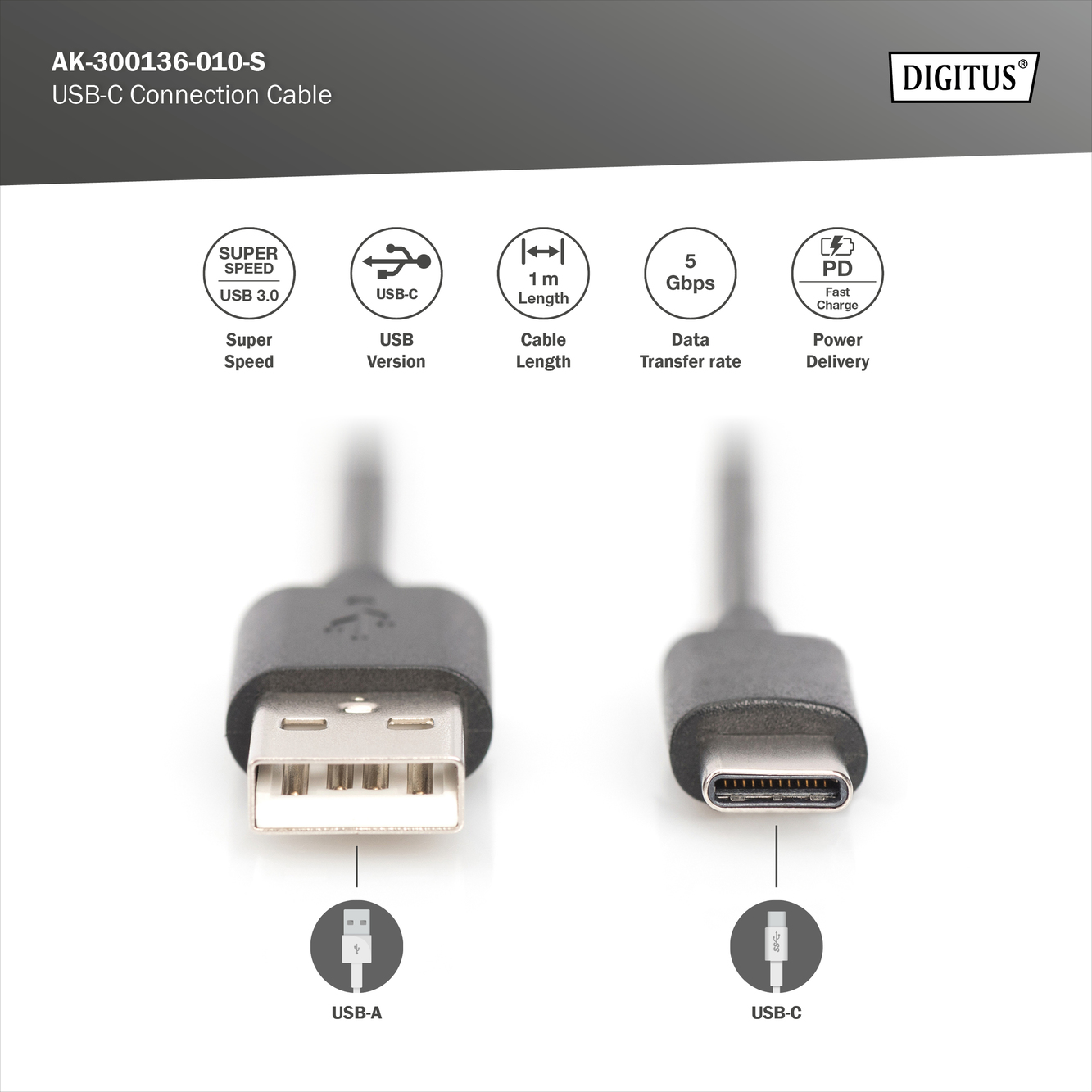 USB-C aansluitkabel, USB-A - USB-C - Afbeelding 7