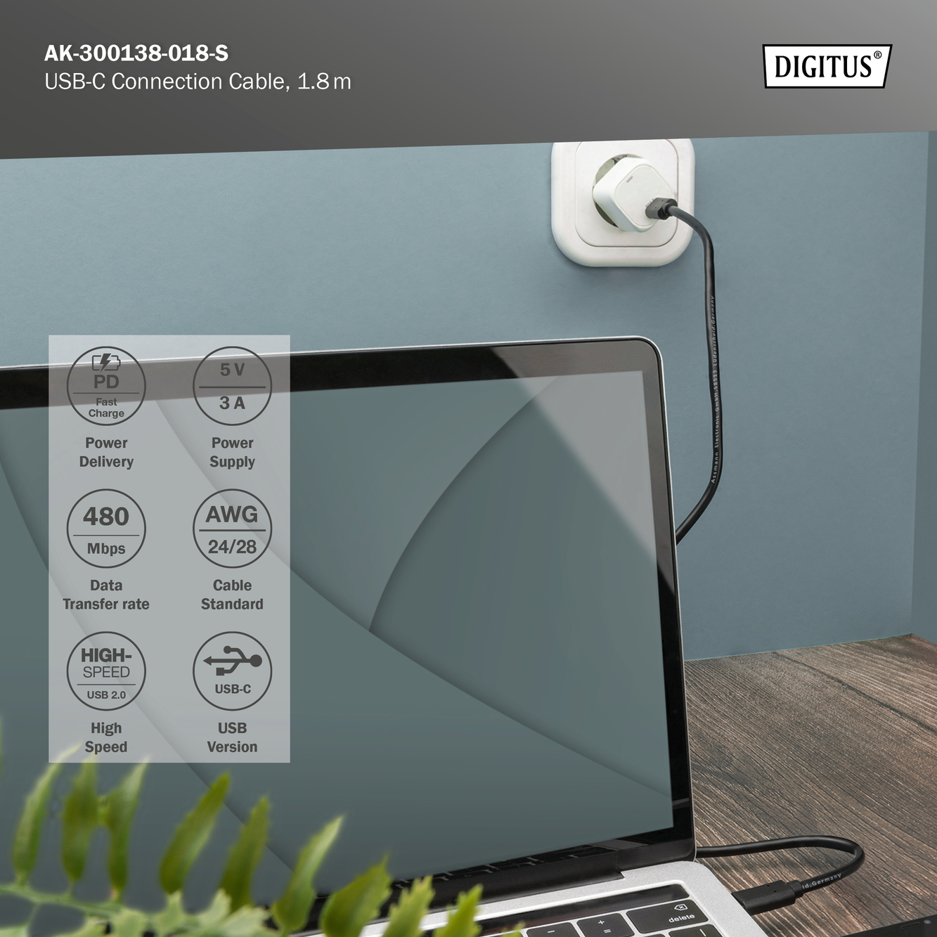 USB-C aansluitkabel, USB-C - USB-C - Afbeelding 4