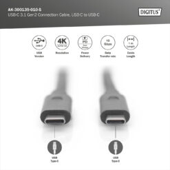 USB-C 3.2 Gen2-verbindingskabel, USB-C naar USB-C - Afbeelding 4