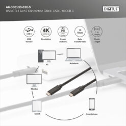 USB-C 3.2 Gen2-verbindingskabel, USB-C naar USB-C - Afbeelding 5