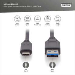 USB-C aansluitkabel, USB 3.2 Gen2, USB-A naar USB-C - Afbeelding 5