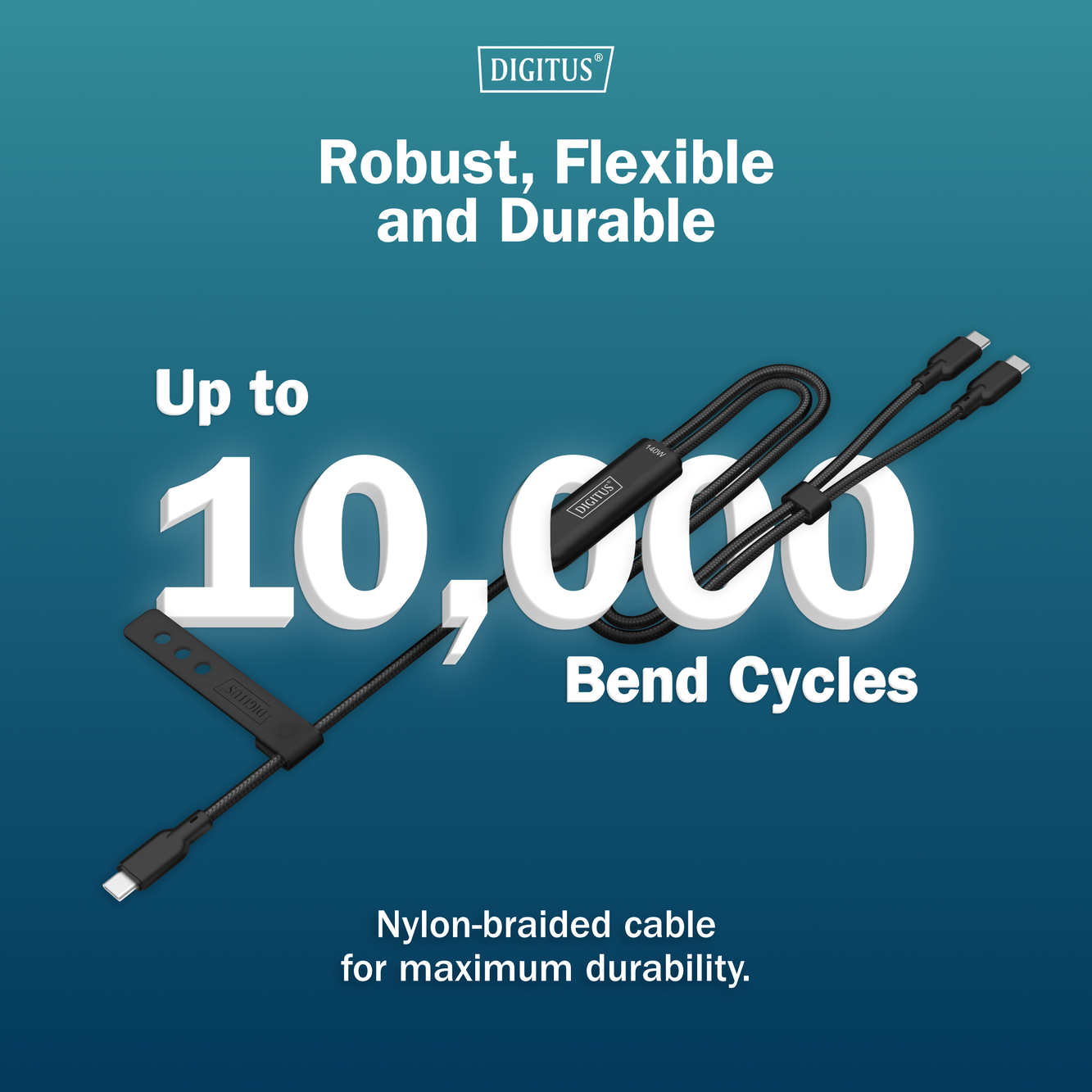 USB-C 2in1 oplaadkabel, 140 W, 1,8 m - Afbeelding 7