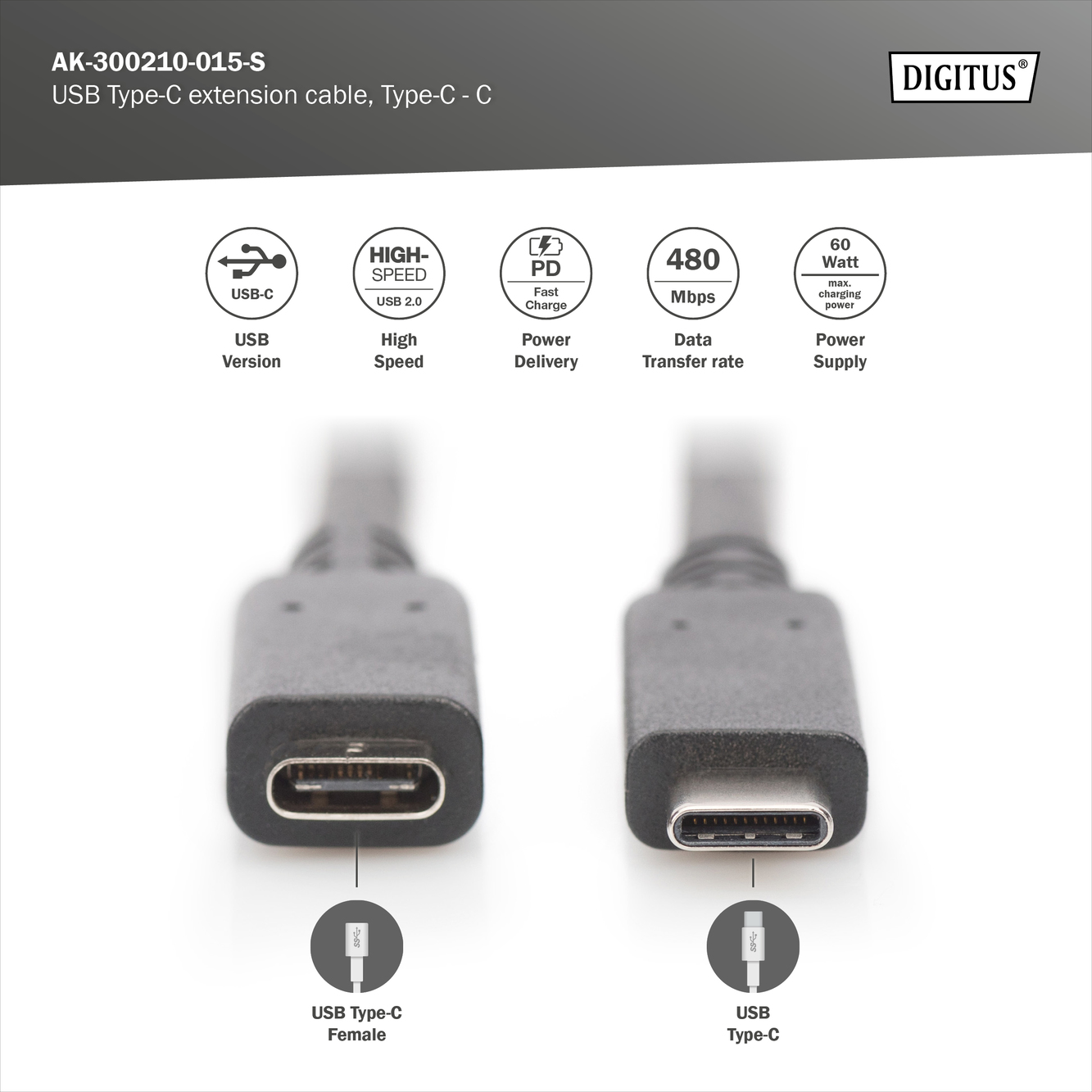 USB-C verlengkabel, USB-C - USB-C - Afbeelding 8