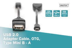 USB mini-B - USB-A-adapter/-omzetter, OTG, 0,2 m - Afbeelding 5