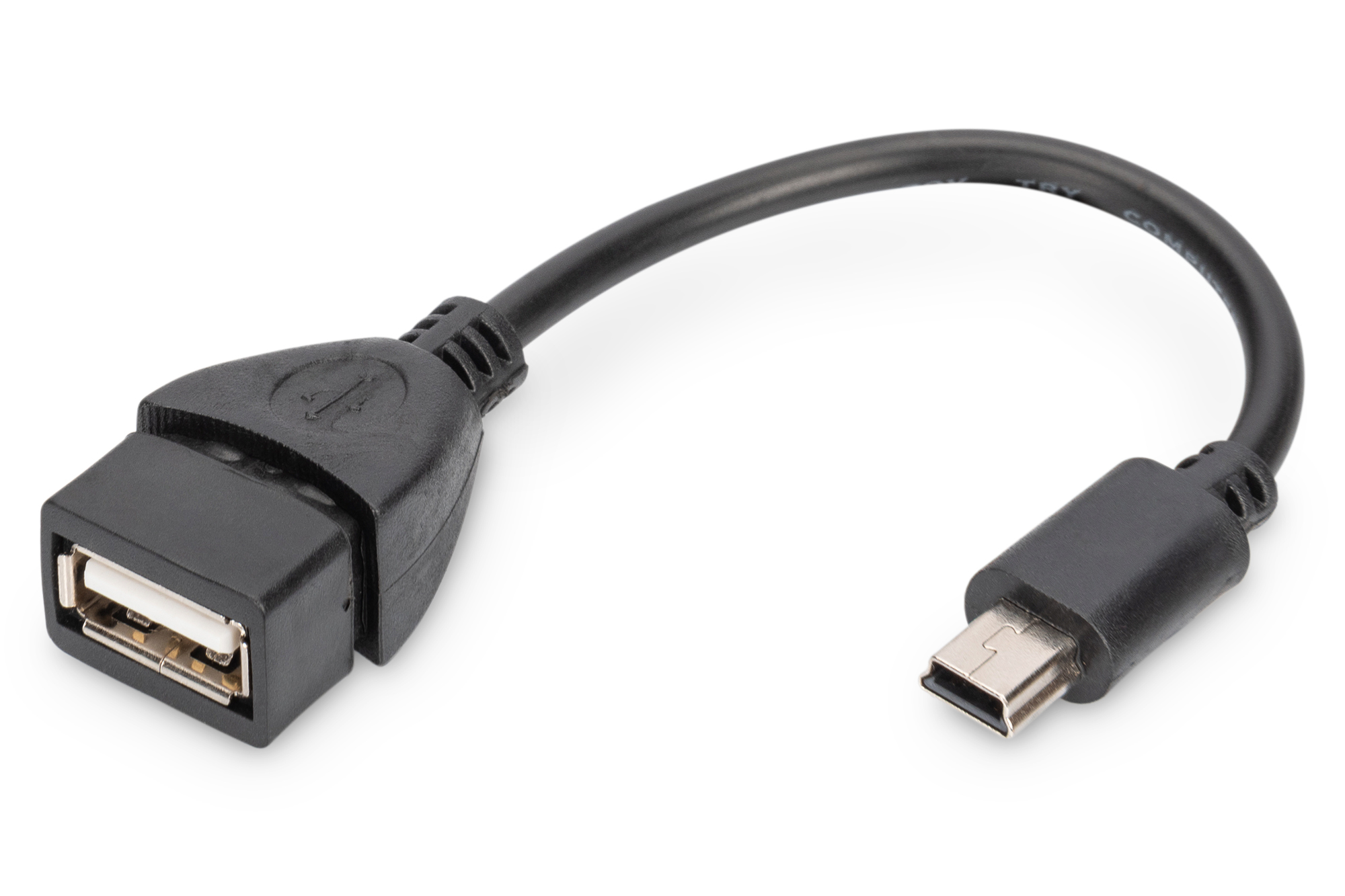 USB mini-B - USB-A-adapter/-omzetter, OTG, 0,2 m