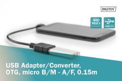 USB Micro-B - USB-A-adapter/-omzetter, OTG, 0,15 m - Afbeelding 8