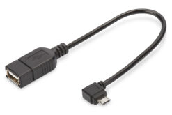USB Micro-B - USB-A-adapter/-omzetter, OTG, 0,15 m