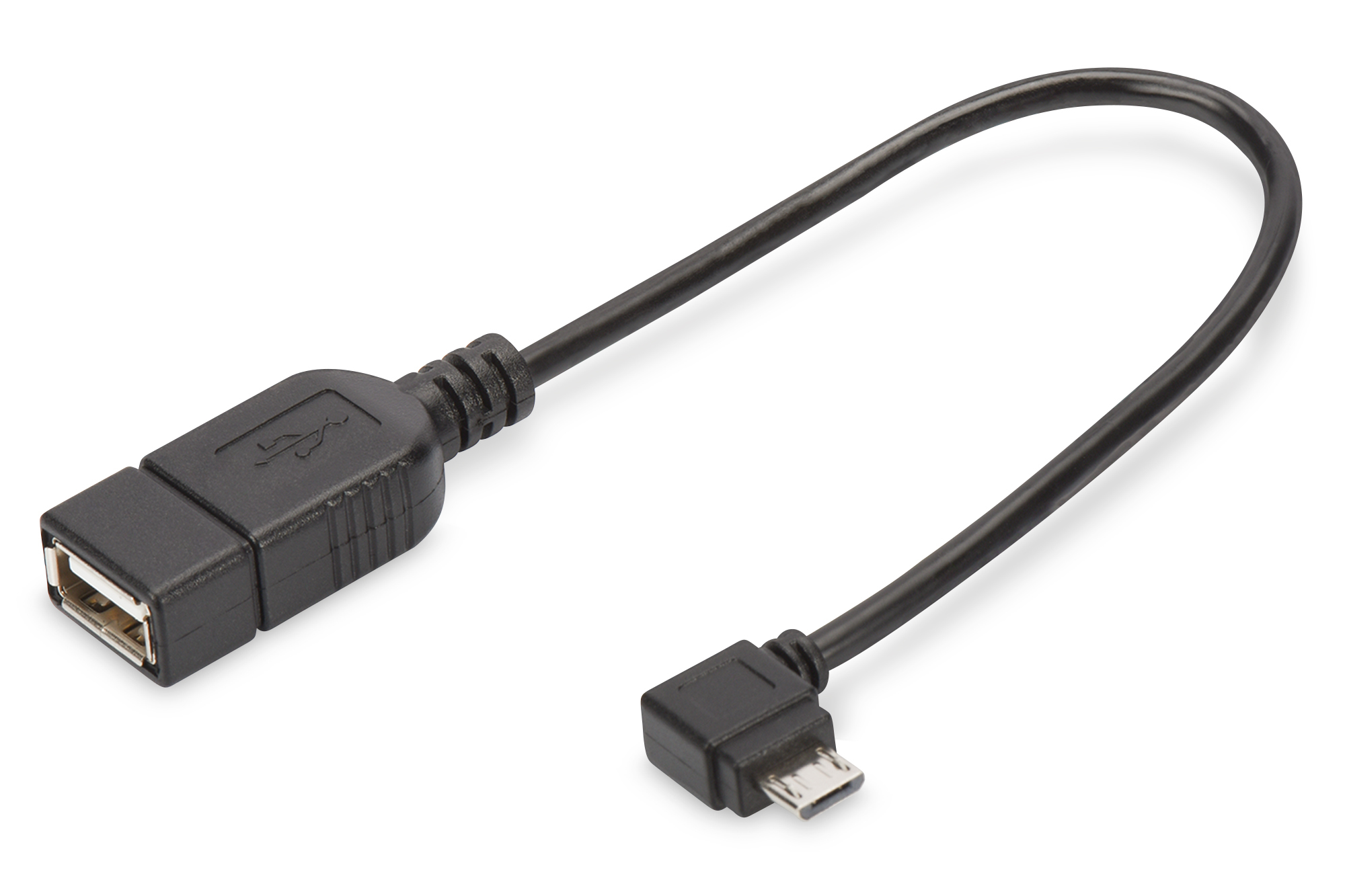 USB Micro-B - USB-A-adapter/-omzetter, OTG, 0,15 m