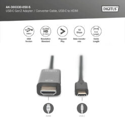 USB-C 3.2 Gen2 adapter / converter kabel, USB-C naar HDMI - Afbeelding 6