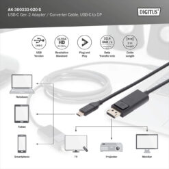 USB-C 3.2 Gen2 adapter / omvormkabel, USB-C - DP - Afbeelding 6