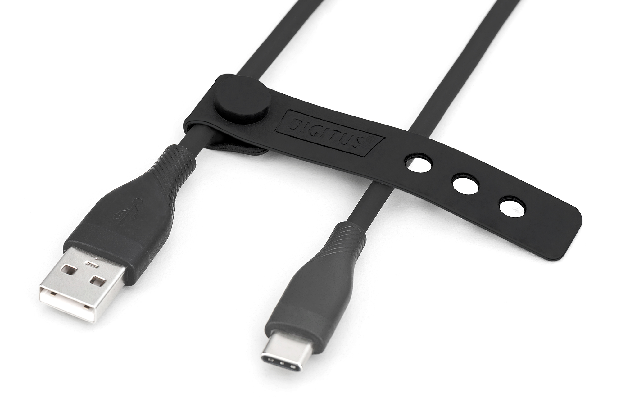 USB-C siliconen aansluitkabel, 0,5m, zwart - Afbeelding 3