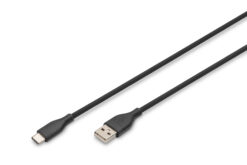USB-C siliconen aansluitkabel, 0,5m, zwart