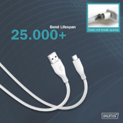 USB-C siliconen aansluitkabel, 0,5m, wit - Afbeelding 7