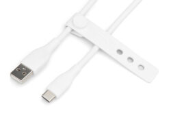 USB-C siliconen aansluitkabel, 1m, wit - Afbeelding 3