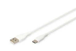 USB-C siliconen aansluitkabel, 1m, wit