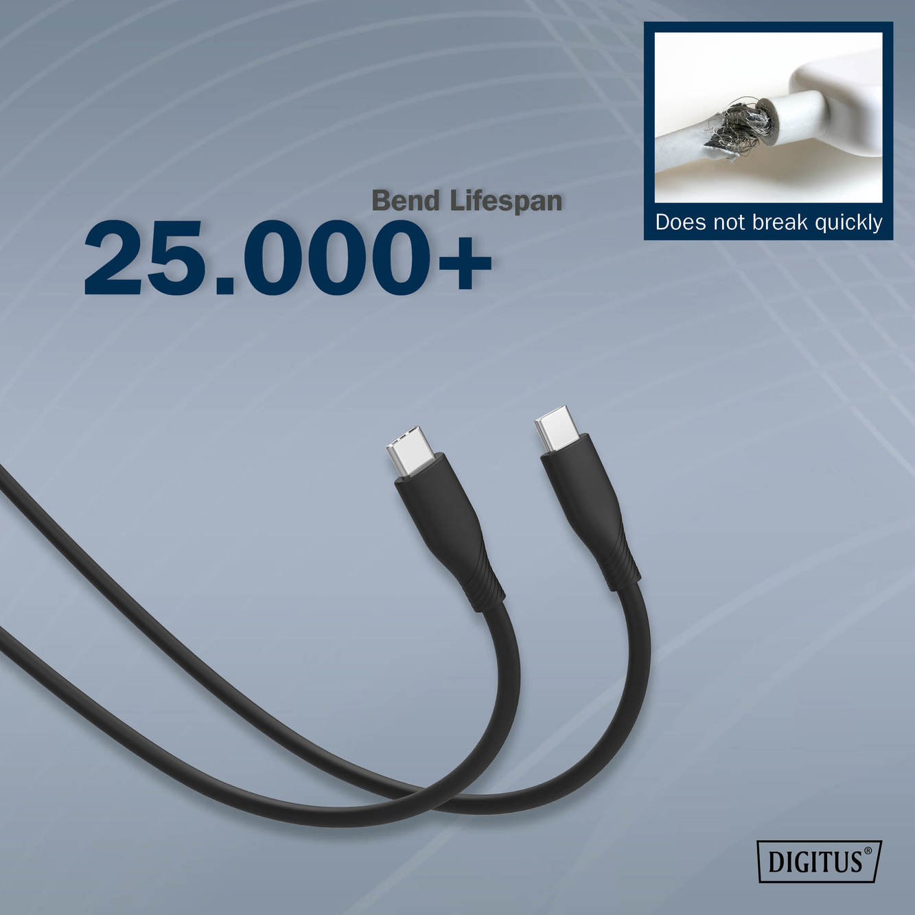 USB-C siliconen aansluitkabel, 0,5m, zwart - Afbeelding 7