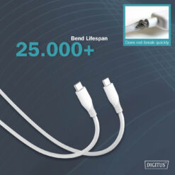 USB-C siliconen aansluitkabel, 1m, wit - Afbeelding 7