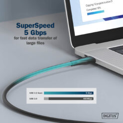 USB siliconenkabel, USB 3.2 Gen1, USB 5Gbps, 2m, zwart - Afbeelding 7
