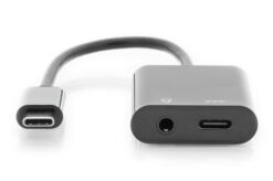 Alternative view of USB-C adapter / converter, USB-C naar USB-C + 3,5 mm aansluiting