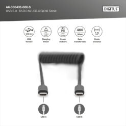 USB-C - USB-C spiraalkabel, 1m - Afbeelding 5