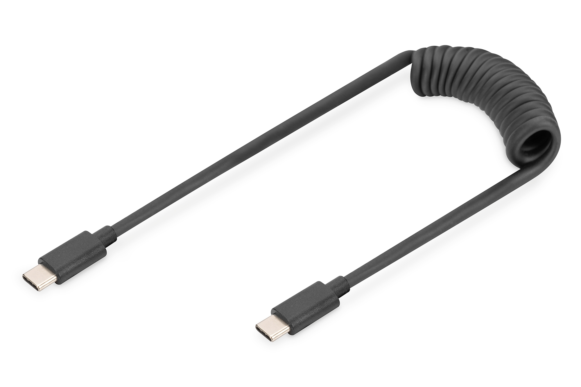 USB-C - USB-C spiraalkabel, 1m
