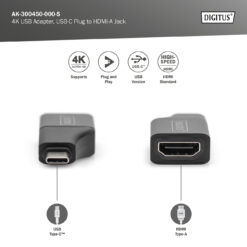 4K USB-adapter, USB-C/connector naar HDMI A/bus - Afbeelding 9