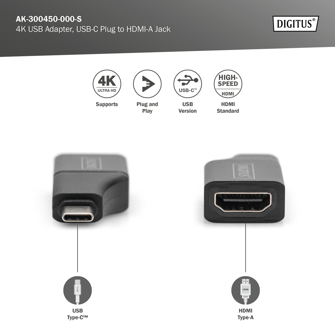 4K USB-adapter, USB-C/connector naar HDMI A/bus - Afbeelding 9