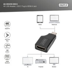 4K USB-adapter, USB-C/connector naar HDMI A/bus - Afbeelding 8