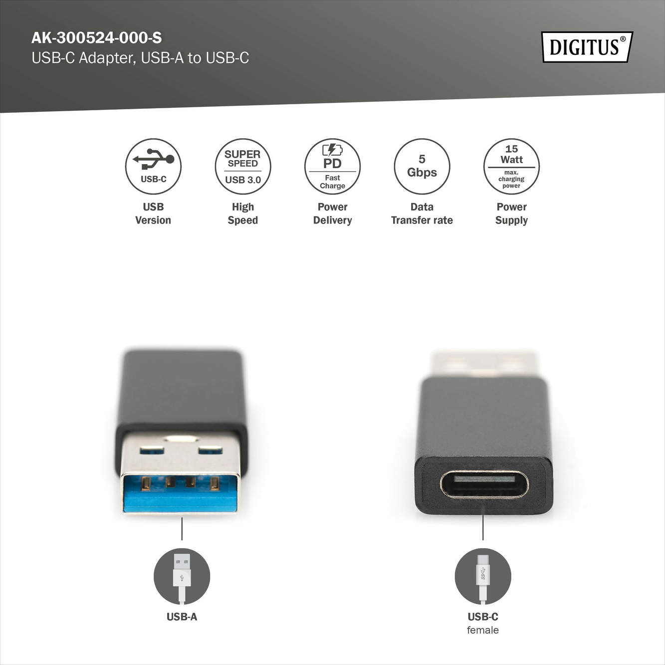 USB-C adapter, USB A - USB-C - Afbeelding 9